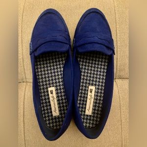 American Eagle (Payless) size 9 blue-gem loafers. Barely worn.